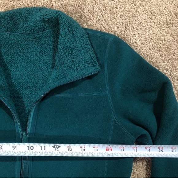 Reversible Teal Fleece and Warm Teddy Bear Fleece Full Zip Jacket extra small XS - Picture 10 of 11